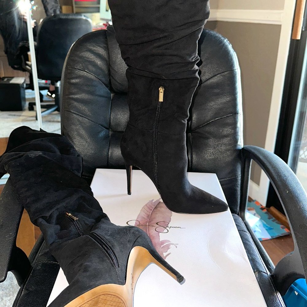 Jessica Simpson Black Over-the-Knee Stiletto Boots